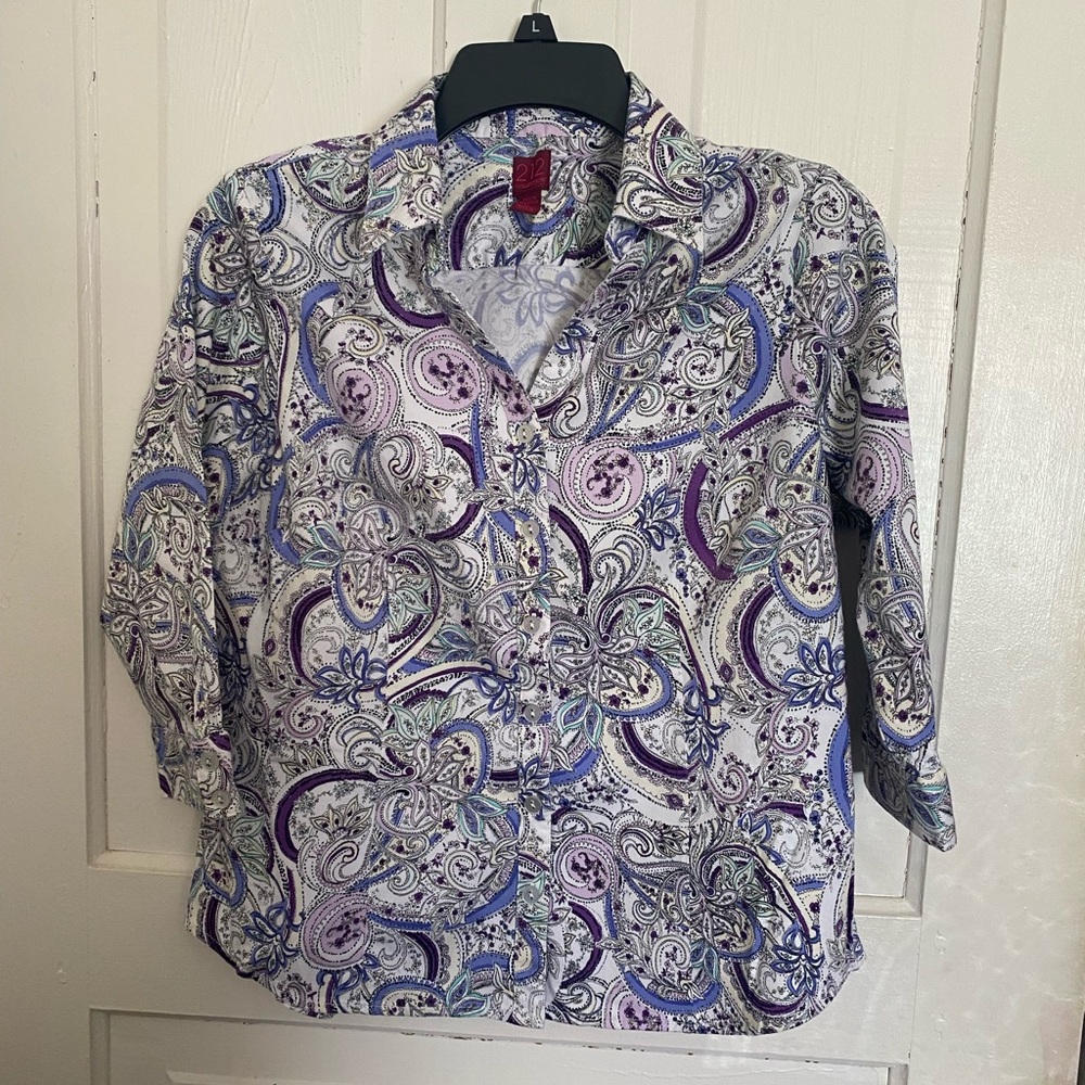 212 Collection Multicolor Paisley Blouse